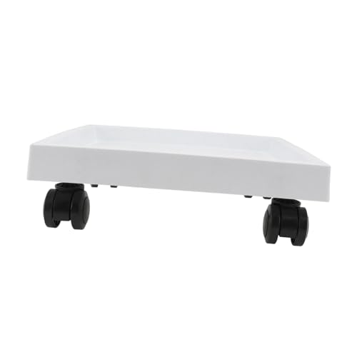 TOGEVAL Universeller Pflanzenroller mit Drehbaren Rädern Quadratischer Blumentopf Untersetzer aus Robustem Verschiebbarer Pflanzentopfhalter für Große Töpfe Innen und Außen Weißes von TOGEVAL