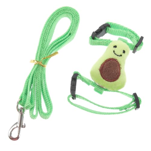 TOGEVAL Verstellbares Kleintier Geschirr Set aus Nylon und Plüsch Atmungsaktives Kaninchen Brustgeschirr mit Leine Bequemes Hamster und Meerschweinchen Outdoor Zubehör Grün S von TOGEVAL