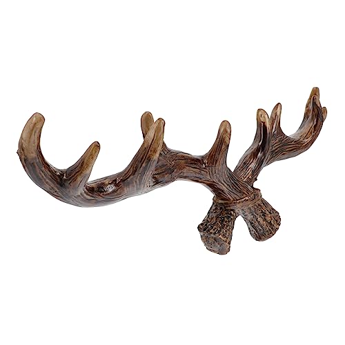 TOGEVAL Vintage Garderobenhaken Antler Design aus Robustem Harz Dekorativer Wandhaken für Schlüssel Kleidung und Hüte Mittelgroßer Retro Wandaufhänger für Flur und Wohnzimmer von TOGEVAL