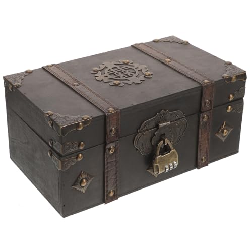 TOGEVAL Vintage Holzkiste Mit Deckel Retro Aufbewahrungsbox Für Schmuck Und Kleinigkeiten Holztruhe Mit Stauraum Und Schutz Für Und Dekoration von TOGEVAL