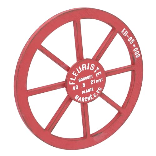 TOGEVAL Vintage Holzrad Wanddeko Rustikal Hängend für Wohnzimmer Bar Büro Garten Dekoration Pendelleuchte Holzanhänger Nostalgisches Wohnaccessoire von TOGEVAL