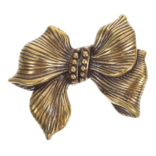 TOGEVAL Vintage Messing Bowknot Möbelknopf Dekorativer Schubladenknauf Robustes Messing Installieren Vielseitig für Kommode Kleiderschrank Küchenschrank Eleganter Retro stil von TOGEVAL