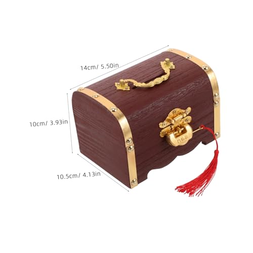 TOGEVAL Vintage Schatztruhe aus Holz mit Schloss Kleine Retro Schmuckbox für Uhren Ringe und Münzen Eleganter Sicherer Aufbewahrungskasten im Antiken Stil für Heimdekoration und TOGEVAL Vintage Schatztruhe aus Holz mit Schloss Kleine Retro Schmuckbox für Uhren Ringe und Münzen Eleganter Sicherer Aufbewahrungskasten im Antiken Stil für Heimdekoration und von TOGEVAL