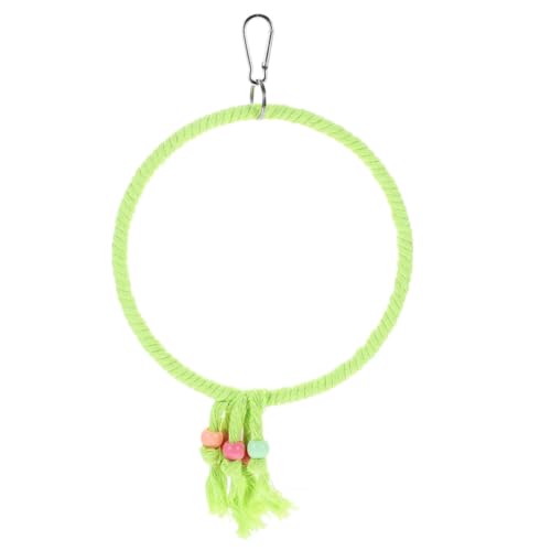 TOGEVAL Vogelschaukel aus Langlebigem Baumwollseil Großer Grüner Papageienspielplatz mit Kauspielzeug Balance Ring und Sitzstange Spielerisches Vogelspielzeug für Wellensittiche und TOGEVAL Vogelschaukel aus Langlebigem Baumwollseil Großer Grüner Papageienspielplatz mit Kauspielzeug Balance Ring und Sitzstange Spielerisches Vogelspielzeug für Wellensittiche und von TOGEVAL