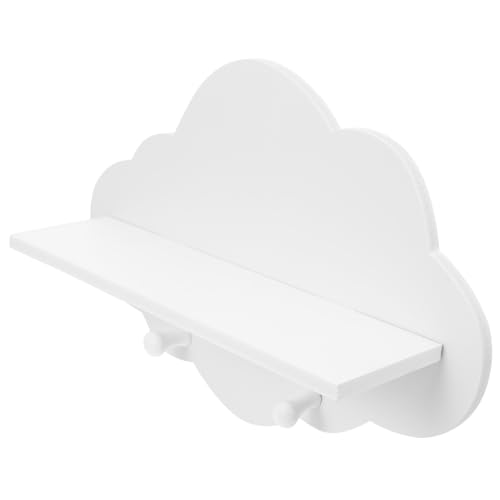 TOGEVAL Wandregal Wolkenform aus Massivholz Weiß Schwebendes Storage Rack Einfach Montierbares Schwebendes Regal für Kinderzimmer Wohnzimmer Küche und Bad Modernes Design von TOGEVAL