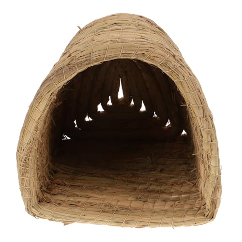 TOGEVAL Warmes Handgefertigtes Strohnest für Kleine Tiere Schützendes Schlafnest und Rückzugsort für Hamster Meerschweinchen Chinchillas und Hühner Atmungsaktives Natürliches Material für von TOGEVAL