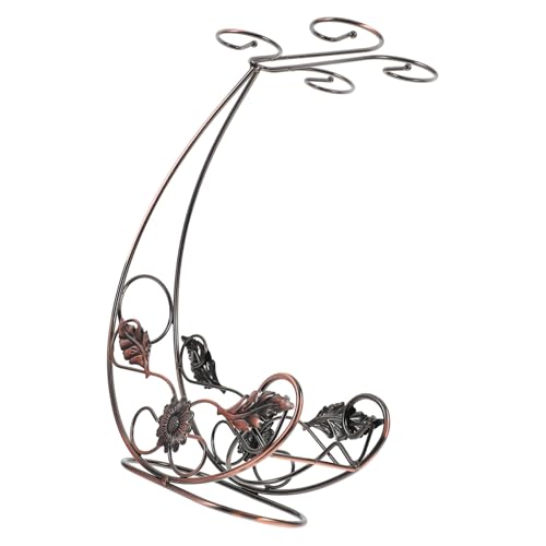 TOGEVAL Weinglashalter Tischplatte aus Robustem Eisen Dekoratives Weinregal mit Hängefunktion für Gläser und Flasche Platzsparend Stilvoll für Zuhause Bar und Restaurant von TOGEVAL