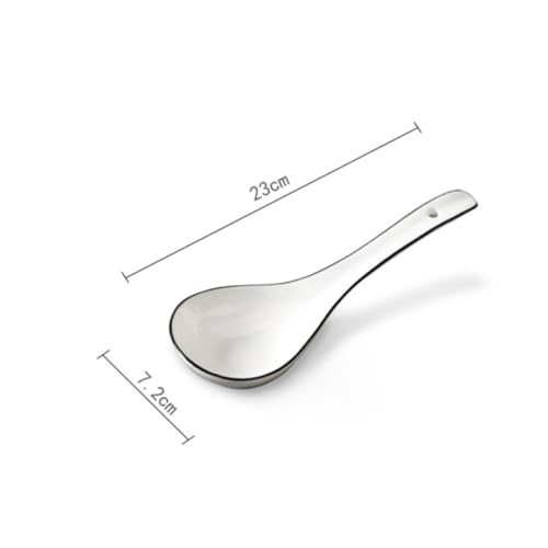 TOGEVAL Weiße Keramiklöffel Suppenkelle Haushaltslöffel Hitzebeständig Multifunktional für Restaurant und Zuhause Elegant Schlichtes Design von TOGEVAL