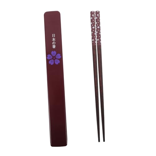 TOGEVAL Wiederverwendbare Japanische Essstäbchen mit Kirschblüten Design Glatte Oberfläche Langlebig Leicht Inklusive Kompakter Aufbewahrungsbox für Sushi Picknick und Asiatisches von TOGEVAL