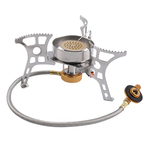 TOGEVAL Windgeschützter Langlebiger Campingkocher Brenner Kompakt und Tragbar für Outdoor Aktivitäten Wandern und Reisen Multifunktionaler Outdoor Gaskocher für Campingküche von TOGEVAL