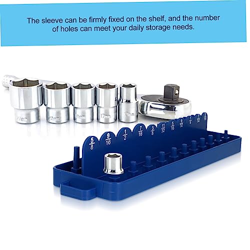 TOGEVAL Wrench Socket Storage Holder PP Organizer mit Einsätzen Langlebig Rutschfest mit Großem Fassungsvermögen für Verschiedene Steckdosenhülsen Platzsparend für Werkstatt und Garage von TOGEVAL