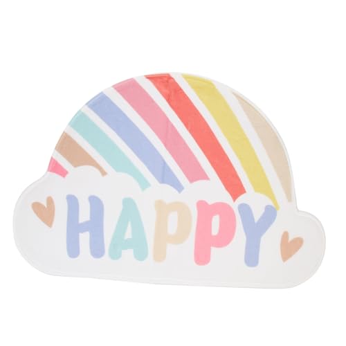 TOGEVAL rutschfeste Regenbogen Türmatte aus Polyester Wasserabsorbierender Weicher Badteppich mit Anti rutsch Boden für Schlafzimmer und Badezimmer Farbenfrohes Cartoon Design von TOGEVAL