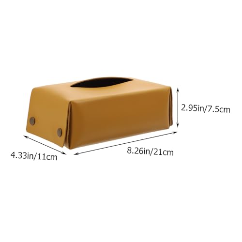 TOGEVAL wasserdichte Taschentücherbox aus Pu Material Robuster Aufbewahrungsbehälter für Papierhandtücher Praktischer Aufbewahrungsbehälter für Zuhause und Büro Gelb Langlebig und von TOGEVAL