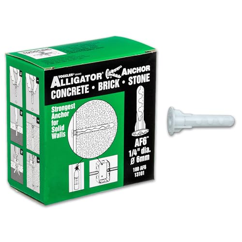 Toggler Kragendübel AF6 (ø Bohrloch 6 mm, für massive Baustoffe / Gipskartonplatten, Dübellänge 30 mm, 100 Stück) 13101 von TOGGLER