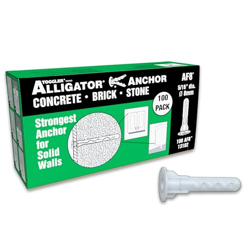 Toggler Kragendübel AF8 (ø Bohrloch 8 mm, für massive Baustoffe / Gipskartonplatten, Dübellänge 40 mm, 100 Stück) 13102 von TOGGLER