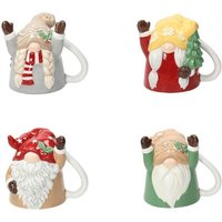 Set 4 pz Becher 300 cc Up&Down Gnomi Steinzeug mehrfarbig von TOGNANA