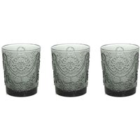 Set mit 3 Bechern 320 cc aus transparentem grauem Glas von TOGNANA