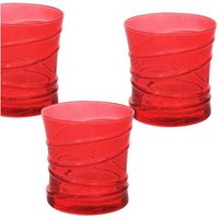 Set mit 3 Gläsern aus rotem Glas 310 cc von TOGNANA