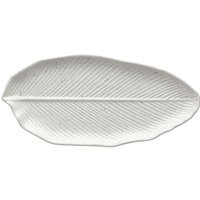Große längliche Blattplatte 36,5x17x2,5 cm Zelda Stoneware grau von TOGNANA