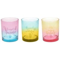 Set mit 3 Gläsern 280 Cc Mehrfarbiges Glas Sunset Line von TOGNANA