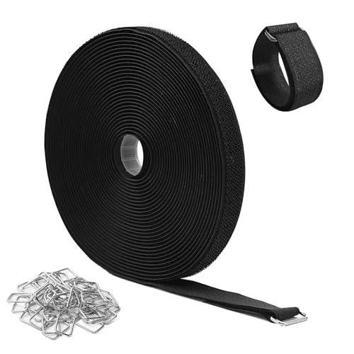 15 M Klettband mit 75 Metallschnallen, Klettverschluss Band, Klettband Kabelbinder Wiederverwendbar, Klett Kabelbinder, Frei Zuschneidbar Klett, Selbstklebend Extra Stark 15 M Klettband mit 75 Metallschnallen, Klettverschluss Band, Klettband Kabelbinder Wiederverwendbar, Klett Kabelbinder, Frei Zuschneidbar Klett, Selbstklebend Extra Stark von TOHADRILL