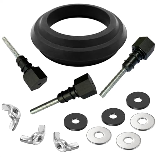Upgrade 630-0204 5,1 cm Tank-zu-Schüssel-Bolzen-Set, Ersatz für Mansfield WC-Reparatur-Set im Tank, inklusive Dichtung, Schrauben und anderen wichtigen Teilen (schwarz) von TOHAXPLS