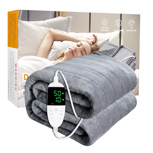 TOHDNC Elektrische Beheizte Wurfdecke, 180 x150cm Flanell Heizdecke mit 6 Beheiztem Modus, Timer Off, Überbeheizte Schutz Heizdecke für Bett, Sofa, Innenbereich TOHDNC Elektrische Beheizte Wurfdecke, 180 x150cm Flanell Heizdecke mit 6 Beheiztem Modus, Timer Off, Überbeheizte Schutz Heizdecke für Bett, Sofa, Innenbereich von TOHDNC