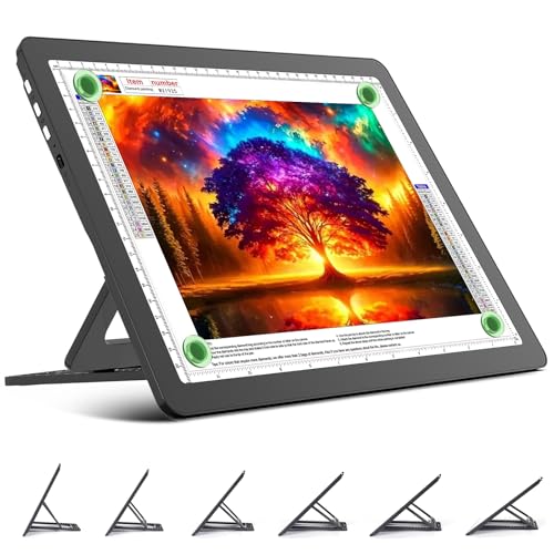 TOHETO A4 Leuchttisch mit Ständer für Diamantmalerei, Wiederaufladbares Ultraheller Leuchtkasten zum Zeichnen,Aufladbar LED Licht Pad zum Nachzeichnen, Kabelloses Lichttafel Lichtplatte zum Skizzieren TOHETO A4 Leuchttisch mit Ständer für Diamantmalerei, Wiederaufladbares Ultraheller Leuchtkasten zum Zeichnen,Aufladbar LED Licht Pad zum Nachzeichnen, Kabelloses Lichttafel Lichtplatte zum Skizzieren von TOHETO