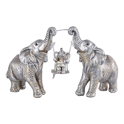Elefanten-Statue. Silberne Elefanten-Dekoration für Frauen, Mutter-Geschenke. Elefanten-Figuren bringen Glück, Gesundheit, Stärke. Dekoration für Wohnzimmer, Regal, Bürodekoration (Silber) von TOHLUCS