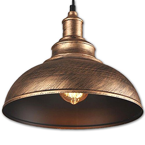 TOHMLAPE Hängeleuchte Industrielampe Vintage Lampenschirm E27 LED Lampen Hängelampe Hängeleuchte Deckenleuchte Pendelleuchte Edison Industriebeleuchtung Eisen Kürbisflasche Lampe Φ 30cm,Bronze von TOHMLAPE