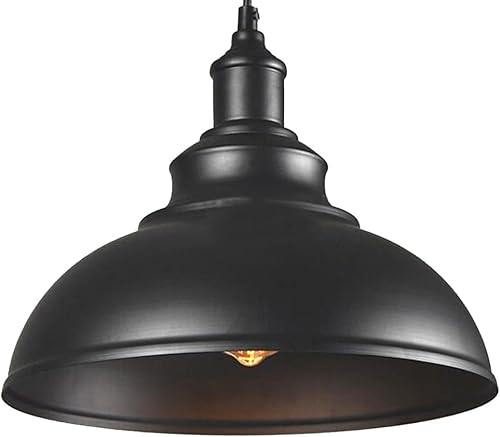 TOHMLAPE Industrielampe Metall Retro Hängeleuchte Kürbisflasche Pendelleuchte Lampe 30cm für Wohnzimmer Esszimmer Restaurant Keller Untergeschoss,Schwarz von TOHMLAPE