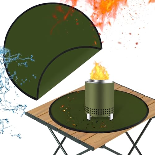 47 cm Feuerschalenmatte kompatibel mit Solo Herd Mesa und Mesa XL Zubehör, feuerfeste Matte kompatibel mit Solo Stove Mesa, 3-lagige Feuerschalenmatten für unter Feuerstelle und Grill zum Schutz des von TOHONFOO