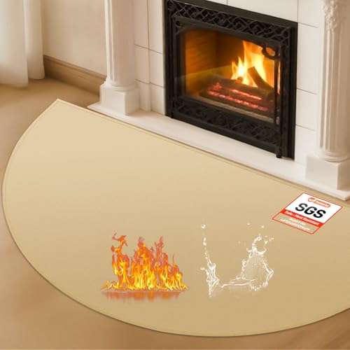 Herdteppiche für Kamine, feuerfest, 150 x 81 cm, feuerfest, Herdteppich, Herd-Pads für Holzofen, Kamin, drinnen und draußen, schützt Böden, Teppiche vor Funken, Glut und Khaki, 1 mm Herdteppiche für Kamine, feuerfest, 150 x 81 cm, feuerfest, Herdteppich, Herd-Pads für Holzofen, Kamin, drinnen und draußen, schützt Böden, Teppiche vor Funken, Glut und Khaki, 1 mm von TOHONFOO
