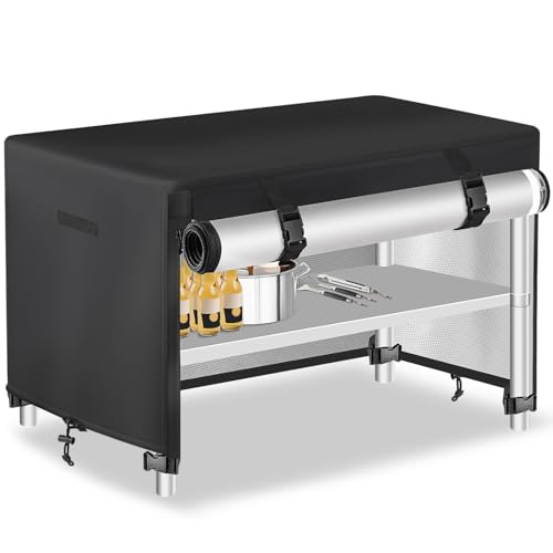 TOHONFOO Outdoor Prep Table Cover with Split Zipper - Waterproof Stainless Steel Metal Table Cover - Outdoor Dining Table Cover - Grill Table Cover - Grill Cart Cover - 152.4 cm L x 61.0 cm W x 88.9 TOHONFOO Outdoor Prep Table Cover with Split Zipper - Waterproof Stainless Steel Metal Table Cover - Outdoor Dining Table Cover - Grill Table Cover - Grill Cart Cover - 152.4 cm L x 61.0 cm W x 88.9 von TOHONFOO