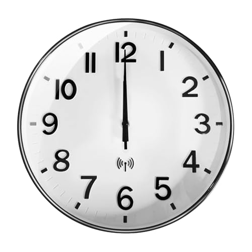 TOHOOYO Funkuhr Wanduhr Ohne TickgeräUsche Lautlos 30cm Quarz Batterie Betriebene Groß Wanduhr Einfach zu Lesen für Zimmer Zuhause KüChe Schlafzimmer Büro Schule (Weiß) von TOHOOYO