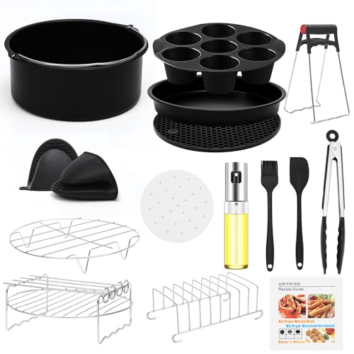 TOIMALDO Airfryer XL Zubehör - 15 Teiliges Set Heißluftfritteuse Zubehör passt für Philips 6.5L COSORI 6.2L etc Air Fryer (22CM) von TOIMALDO