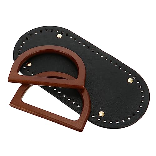 TOKIDNY Selbstgemacht Taschengriffe mit PU Unterseite – 1 Satz Handtaschen Zubehör für Häkeltaschen Vielseitig Einsetzbar für Handarbeit für Anfänger und Profis von TOKIDNY