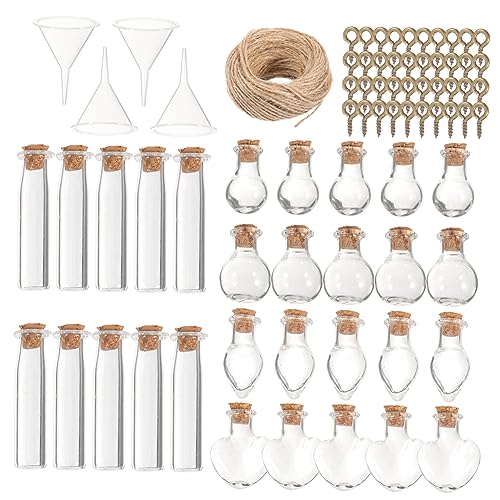 TOKIDNY 1 Set Glasflasche Mini Flaschen Mini Gläser Mit Korkdeckel Kleine Gläser Mit Korkdeckel Dekorative Glas Gläser Glas Flaschen Klar Glassornamente Glas Dekorative Gläser Winziger von TOKIDNY
