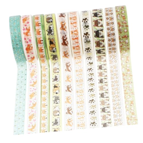 TOKIDNY 10 Rollen Teiliges Hot Stamping Washi Tape Set mit Romantischen Mustern Selbstklebend Beschreibbar Leicht Abreißbar für DIY Scrapbooking Journaling und Bastelprojekte von TOKIDNY