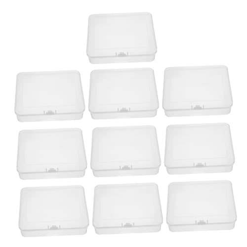 TOKIDNY 10stücke Transparente Mini-kunststoffboxen Mit Klappdeckel Leere Aufbewahrungsboxen Für Perlen Schmuck DIY-projekte Nagelkunst Basteln Und Münzen von TOKIDNY