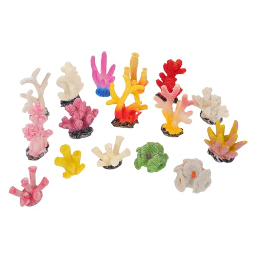 TOKIDNY 16 Stück Teiliges Künstliches Korallenriff Robustem Harz Mini Aquarium Deko mit Realistischem Korallendesign für Kleine Fischbecken Vielseitige Unterwasser-Dekoration von TOKIDNY