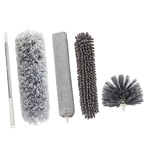 TOKIDNY 1Satz Mikrofaser Staubwedel mit Ausziehbarem Griff Reinigungswerkzeug für Hohe Decken Ecken und Schwer Erreichbare Stellen für Pollen Abnehmbarer Mikrofaserkopf Sicher von TOKIDNY