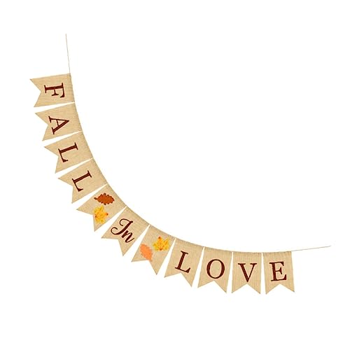 TOKIDNY 1stück Fall Love Hochzeit Banner Aus Leinen Fischschwanz Wimpel-design Für Hochzeit Und Feier Dekoration Für Hochzeitsfeiern Und Fotohintergrund von TOKIDNY
