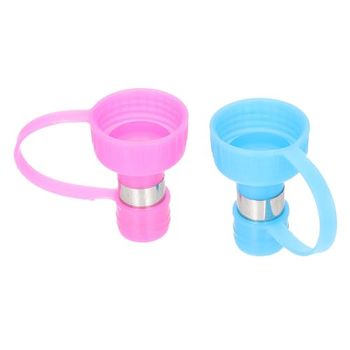 TOKIDNY 2 STÜCK Faltbare Trinkflasche für Hunde Auslaufsichere Wasserspender Kappe Tragbare Haustier Wasserflasche mit Haken für Outdoor Reisen Wandern Welpen und Kleine Hunde von TOKIDNY