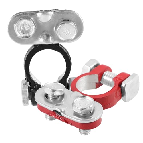 TOKIDNY 2 Stück Aluminium Autobatterie Klemmen Robuste Polklemmen mit Großer Kontaktfläche Langlebige Schnellverbinder für Auto und Boot Einfache Installation Kompatibel von TOKIDNY