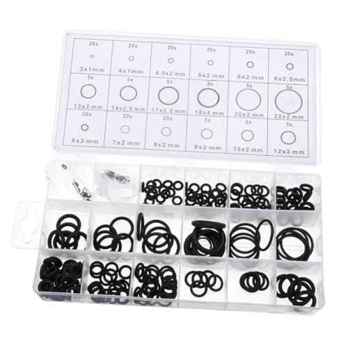 TOKIDNY 225 Stück Teiliges Dichtungssortiment Set aus Robustem Gummi Vielseitiges Dichtungsring Reparaturkit für Auto Sanitär Elektronik Inklusive Organisierter Aufbewahrungsbox von TOKIDNY