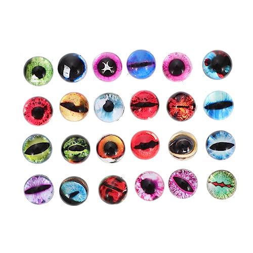 TOKIDNY 50 Stück DIY Glasaugen Patches Realistische Tieraugen für Puppen Schmuck und Bastelprojekte Langlebige Bunte Glasaugen Aufkleber für Gestalten von TOKIDNY