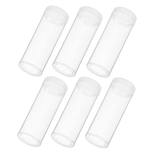 TOKIDNY 6 Stück Münzaufbewahrungsröhre Münzbehälter Röhrenbehälter Münzboxen für Münzsammler Münzzählrohre Münzrohr Rohraufbewahrung Münzaufbewahrungsrohr Münzröhren Dimes Abs Transparent von TOKIDNY