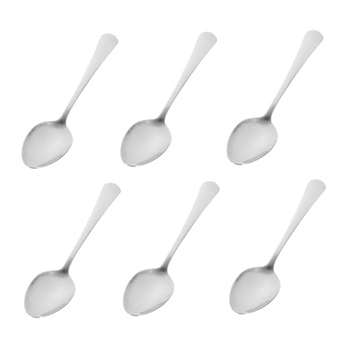 TOKIDNY 6 Stück Teiliges Edelstahl Löffel Dessertlöffel Kaffeelöffel Rührlöffel Ergonomisch Spülmaschinenfest für Haushalt Bar von TOKIDNY