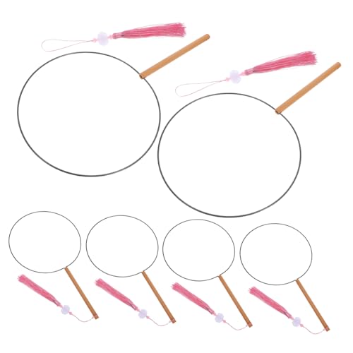 TOKIDNY 6-teiliger Rahmen Zur Fächerherstellung: Runder Chinesischer Fächerrahmen Aus Eisen Mit Holzgriffen Für DIY-bastelbedarf, Hochzeits- Und Partydekoration von TOKIDNY